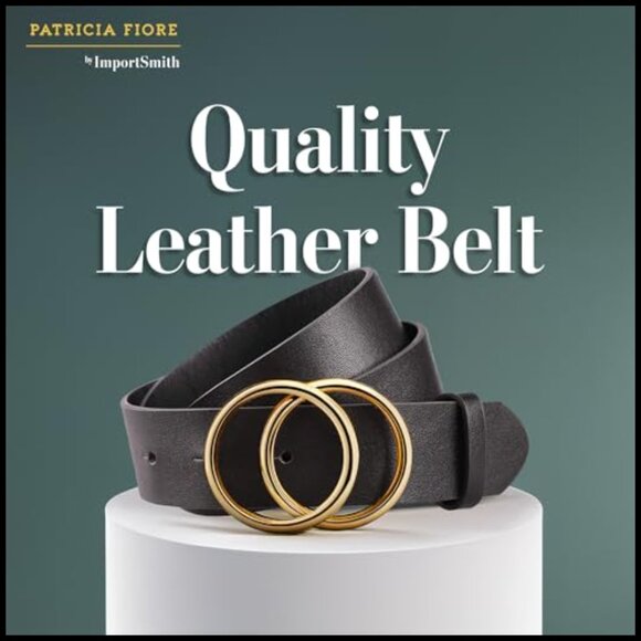 Premium Leather Belt Women\'s Double Buckle Adjustable Fit